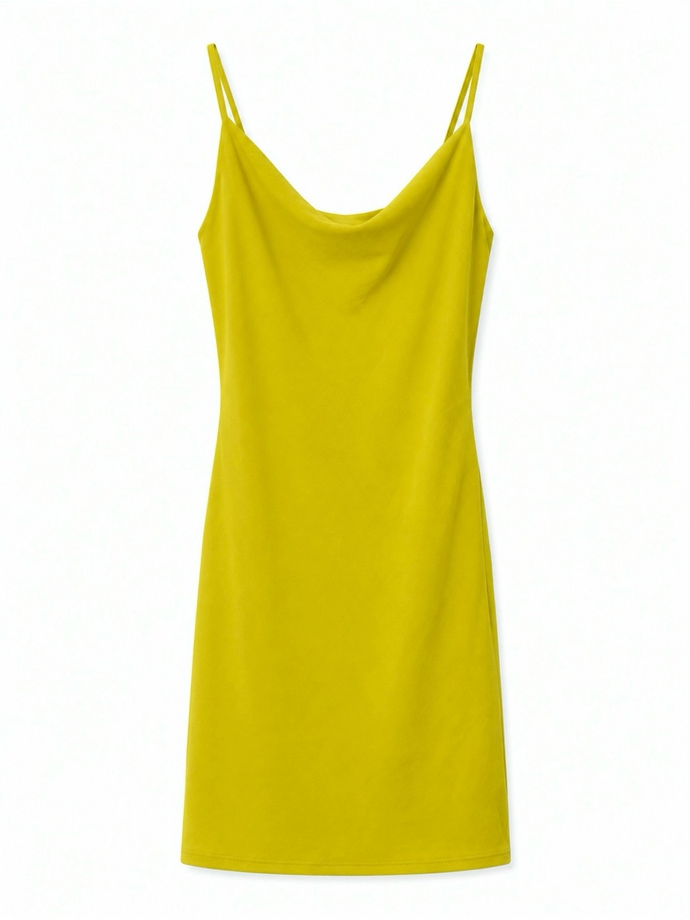 Audrey 3+1 Cowl Neck Mini Dress | Size S | Chartreuse Yellow